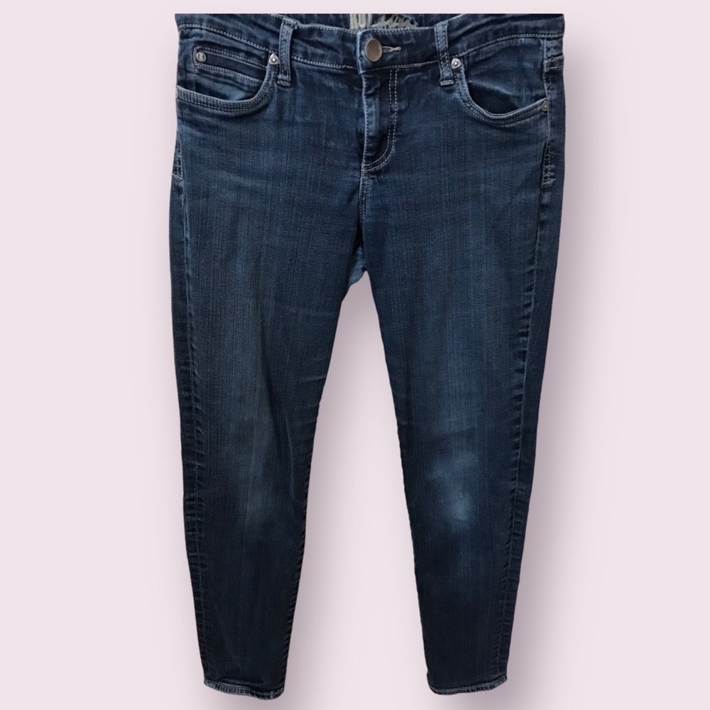 KUT From The Kloth Womens Mid Rise Fading Whiskering Stretch Skinny Jeans Size 6